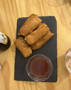 Palitos de queso  at La Vegana Taperia in Malaga
