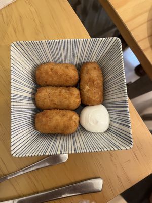 Croquetas del día (sabor jamón serrano)  at La Vegana Taperia in Malaga