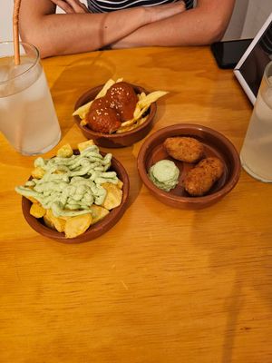 Patatas and croquetas were good, alioli wasn't too good though at La Vegana Taperia in Malaga