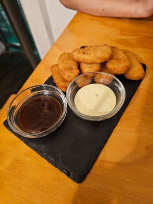 Heura nuggets and the bbq sauce were pretty good at La Vegana Taperia in Malaga
