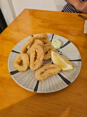 Calamares had same texture as real ones but tasted oily af at La Vegana Taperia in Malaga