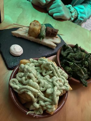 Vegan Alioli on Patata Bravad  at La Vegana Taperia in Malaga