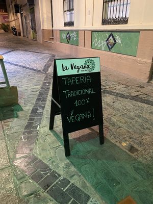 100% vegan  at La Vegana Taperia in Malaga