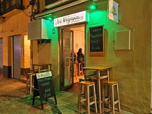 Outside. at La Vegana Taperia in Malaga