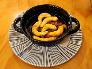 Gambas pil-pil. at La Vegana Taperia in Malaga