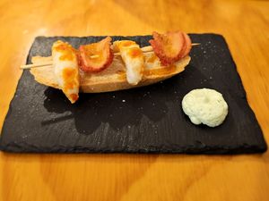 Gambas y pulpo. at La Vegana Taperia in Malaga