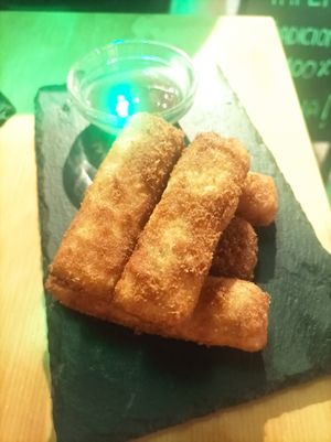 Cheesy sticks  at La Vegana Taperia in Malaga