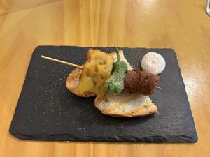 Andalusian skewer  at La Vegana Taperia in Malaga