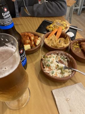 and the potatoes in the left corner  at La Vegana Taperia in Malaga