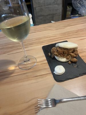 Pork bao   at La Vegana Taperia in Malaga