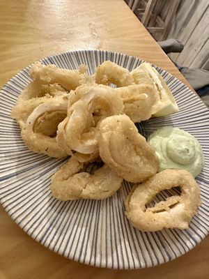 SQUID RINGS WITH ALIOLI  at La Vegana Taperia in Malaga