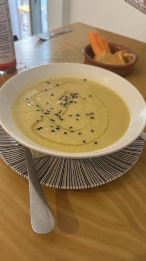Cauliflower soup  at La Vegana Taperia in Malaga