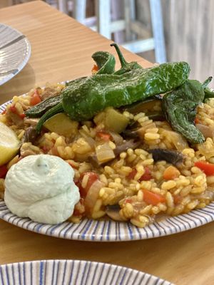 Saturday lunch Paella  at La Vegana Taperia in Malaga