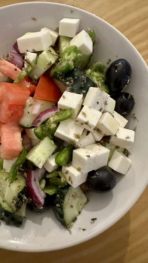 Greek salad  at La Vegana Taperia in Malaga