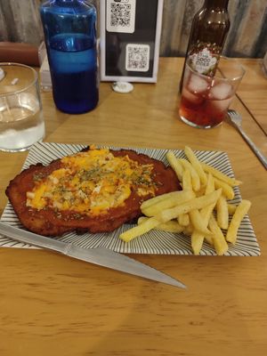 Milanesa at La Vegana Taperia in Malaga