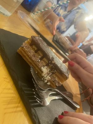 Milhojas de chocolate at La Vegana Taperia in Malaga
