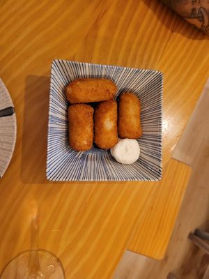 Croquettes with vegan Mayonnaise at La Vegana Taperia in Malaga
