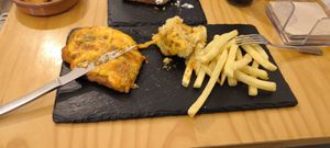 Milanesa at La Vegana Taperia in Malaga