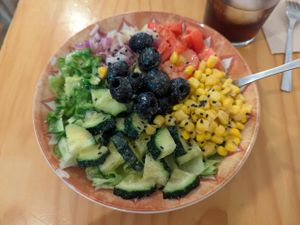 Salad at La Vegana Taperia in Malaga