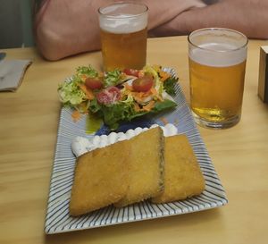 The lemony "fish" at La Vegana Taperia in Malaga