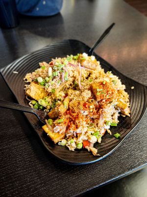 Vegan fried rice at Organic Fusion Teahouse in Apple Valley