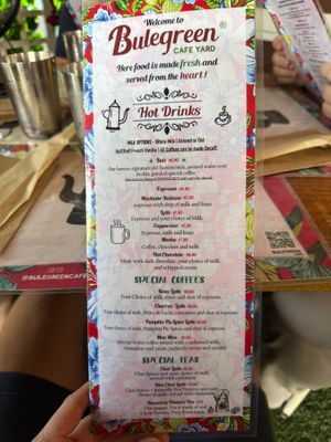 Menu at Bulegreen in Oakland Park