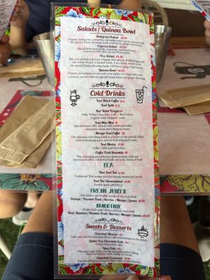 Menu at Bulegreen in Oakland Park