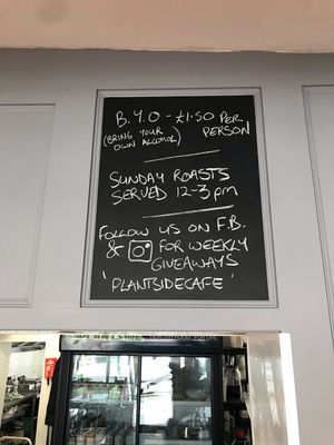 BYO offered; Vegan Roasts on Sundays at Plantside in Wellington