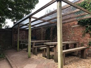 Covered seating area  at Plantside in Wellington