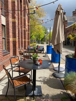 The terrace at the front at Het Ketelhuis in Amsterdam