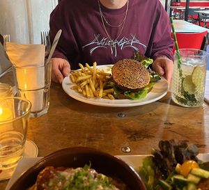 The seitan cheeseburger dish at Het Ketelhuis in Amsterdam