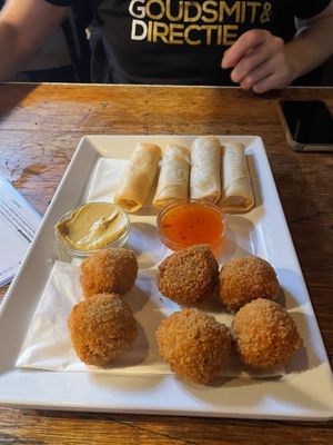 Vietnamese loempias and bitterballen   at Het Ketelhuis in Amsterdam