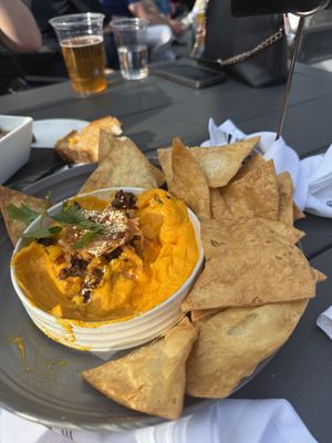 Roasted carrot hummuss  at Trillium Brewing Company in Boston