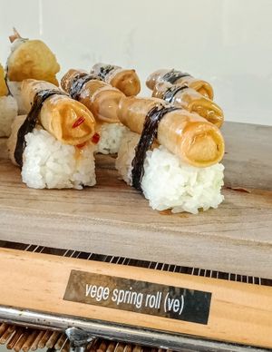 Sweet chilli Spring roll nigari (ve) at Nami Sushi in New Plymouth