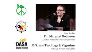 Mi'kmaw Teachings & Veganism - Dr. Margaret Robinson at Agricultural Campus Plant-Based Society in Bible Hill
