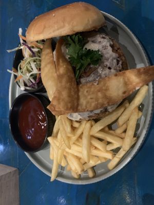 vegan burger  at Huvan Beach Resort in Male