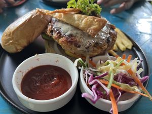 Vegan burger   at Huvan Beach Resort in Male
