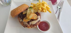 The Vegan burger at Huvan Beach Resort in Male