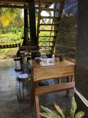 Seating area at Jungle Cafe in Siargao