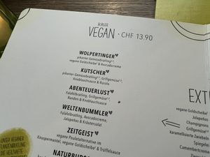 menu  at Hans im Glück in Basel
