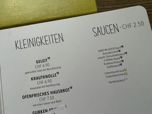 menu  at Hans im Glück in Basel