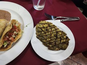 Bean tacos and side of cactus at Paulina's Mexican Grill in Victorville