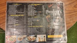 Menu at Pandora's Box in Mumbai