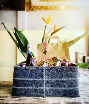 Our Cocktails and Kisses hamper ideal for a date night in! at Baskervilles in Bury St Edmunds