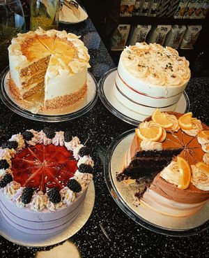 Small selection of our cakes at Baskervilles in Bury St Edmunds