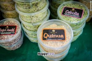 Different kinds of sprouts for sale on Lima's BioFeria at Bioferia Organic Market in Lima