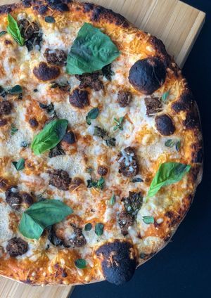 King James at Lucky You Plant Based Pizza in Los Angeles