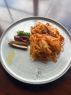WEEKEND and HOLIDAY MENU

This month dish is
［Winter root vegetable Neapolitan］
110's special Neapolitan has a, nostalgic yet new flavor with the sweetness and aroma of veg at 1110Cafe/Bakery in Kawaguchi