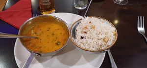 Curry de lentejas y arroz con coco at Kalpakavadi in York