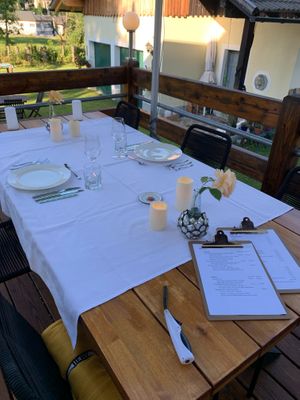 dinner time at Haus 26 in Weissbriach